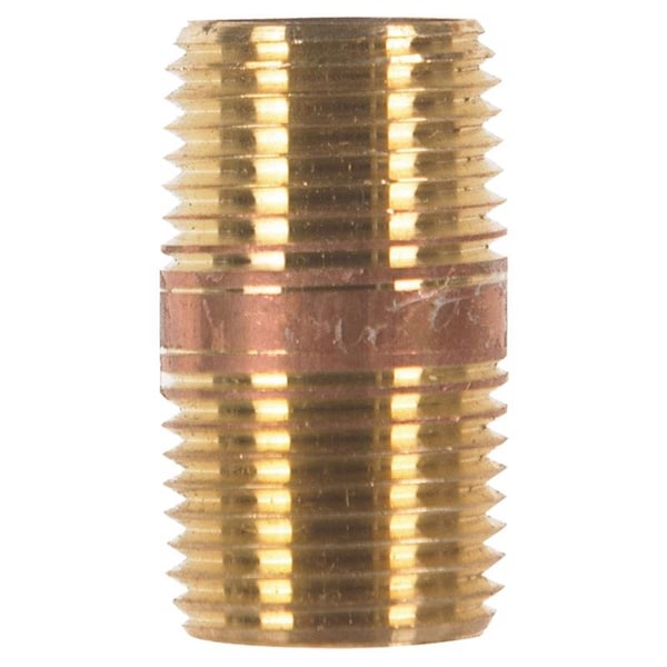 Homeplus+ ATC 1/2 in. MPT X 1/2 in. D MPT Yellow Brass Nipple 1-1/2 in. L 6JC126300201038 - main